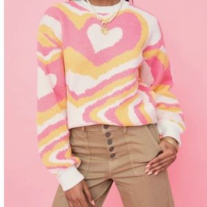 Vici balloon sleeve sweater, hearts